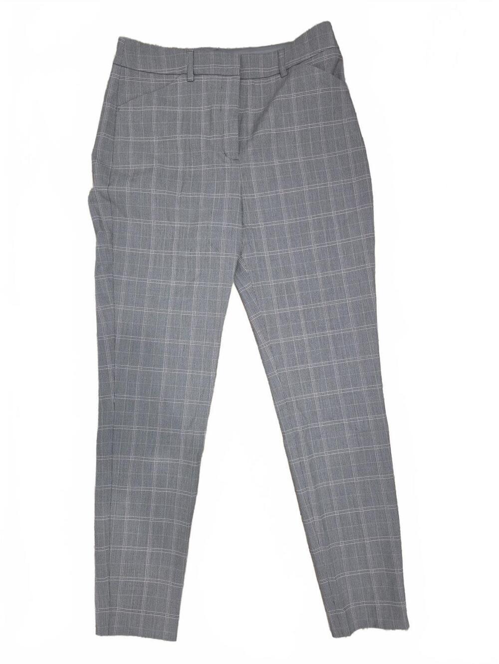 Express Editor Plaid Ankle Trousers Pants Womens Size 6R Gray